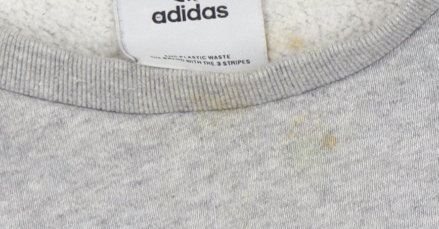 Adidas Unisex Grey Pullover Sweatshirt L Logo Casual