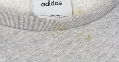 Adidas Unisex Grey Pullover Sweatshirt L Logo Casual