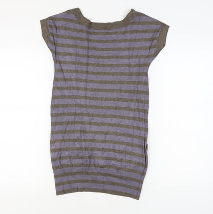 Jasper Conran Women's Grey Striped T-Shirt Size 8
