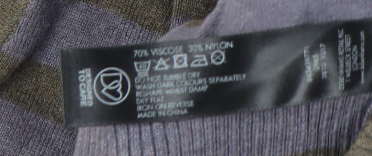 Jasper Conran Women's Grey Striped T-Shirt Size 8