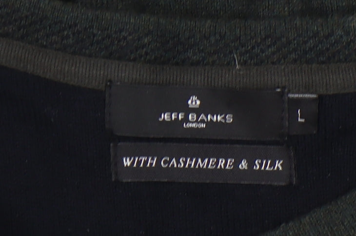 Jeff Banks Men's Black V-Neck Pullover Jumper L
