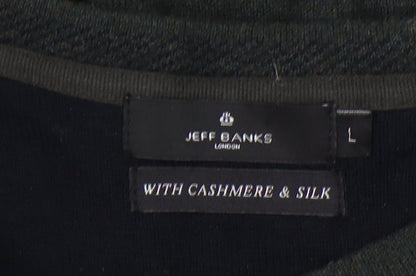 Jeff Banks Men's Black V-Neck Pullover Jumper L
