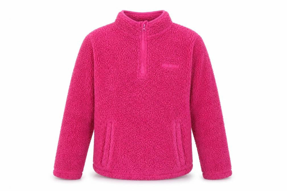 Front view of Peter Storm girls’ pink fleece pullover sweatshirt 11-12 years