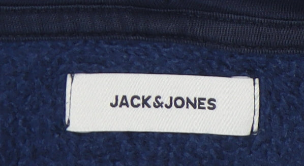 Mens UK Size M JACK & JONES Blue Pullover Hoodie