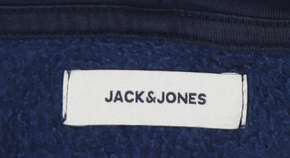 Mens UK Size M JACK & JONES Blue Pullover Hoodie
