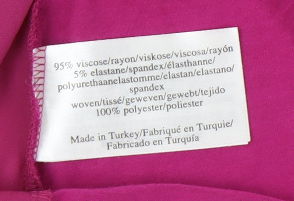 Laura Ashley Women's Pink Short Sleeve Beaded Top Size 14