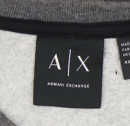 Armani Exchange Grey Unisex XS Sweatshirt, Casual Logo