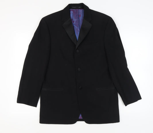 Mens UK Size 38 Daniel Hechter Regular Black Suit Tuxedo
