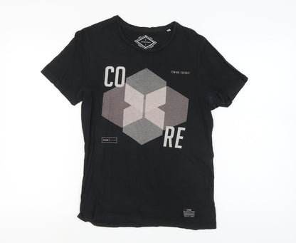 Jack & Jones Men’s Black Graphic T-Shirt Medium
