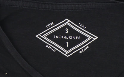 Jack & Jones Men’s Black Graphic T-Shirt Medium