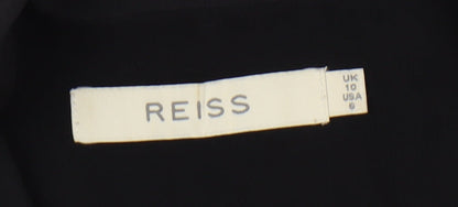 Reiss Women's Black V-Neck Long Sleeve Dress