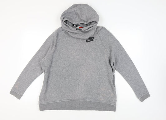 Nike Women's Grey Logo Hoodie XL