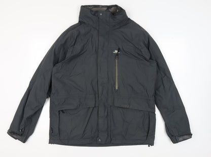 Mens UK Size L Trespass Black Windbreaker Coat