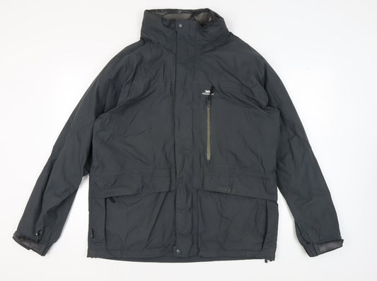 Mens UK Size L Trespass Black Windbreaker Coat
