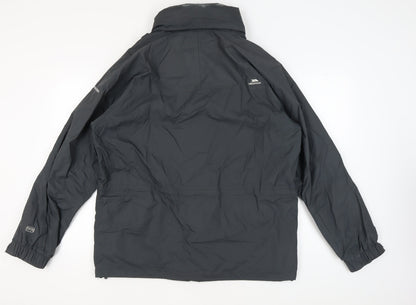 Mens UK Size L Trespass Black Windbreaker Coat