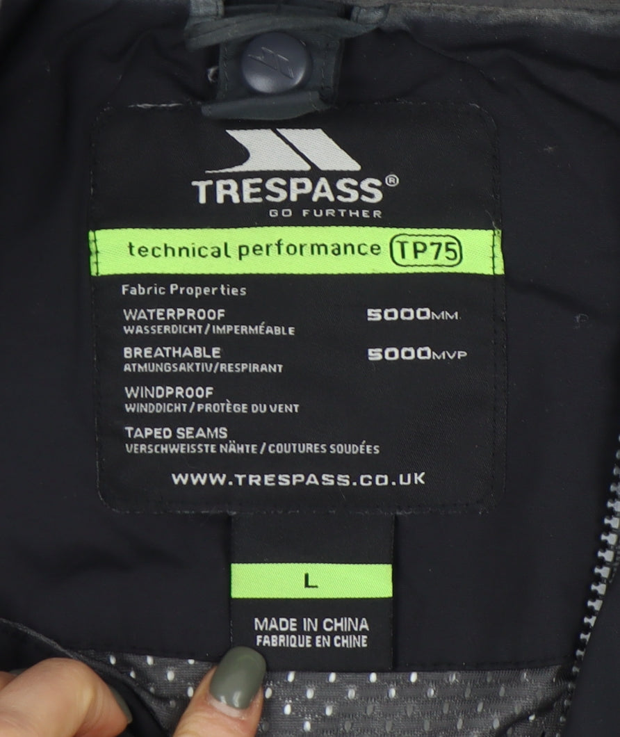 Mens UK Size L Trespass Black Windbreaker Coat