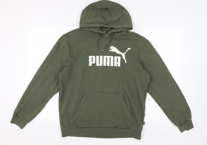 Mens UK Size M PUMA Green Pullover Hoodie