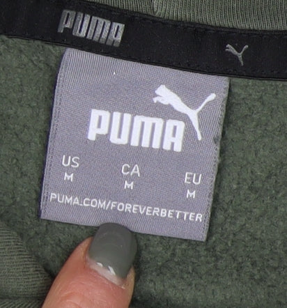 Mens UK Size M PUMA Green Pullover Hoodie