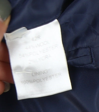 Mens UK Size 42 Moss Regular Blue Suit Jacket