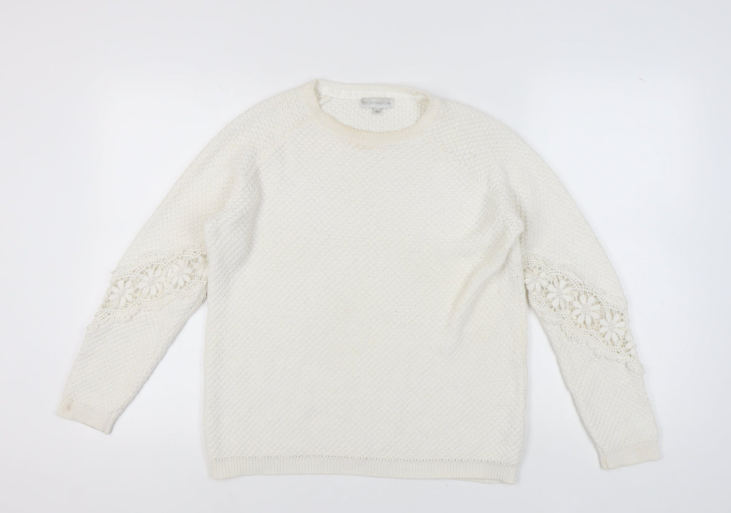 Womens UK Size 12 RJR. JOHN ROCHA White Pullover Jumper