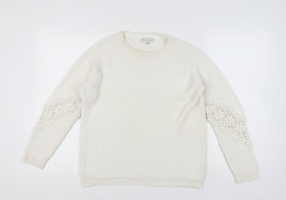 Womens UK Size 12 RJR. JOHN ROCHA White Pullover Jumper