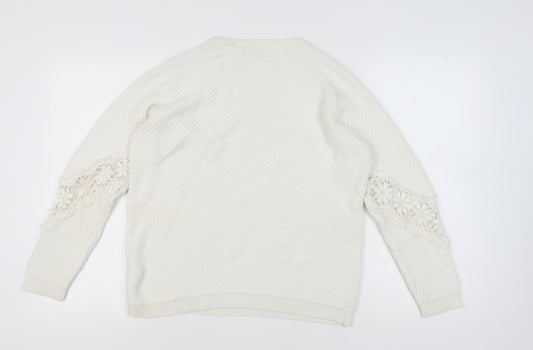 Womens UK Size 12 RJR. JOHN ROCHA White Pullover Jumper
