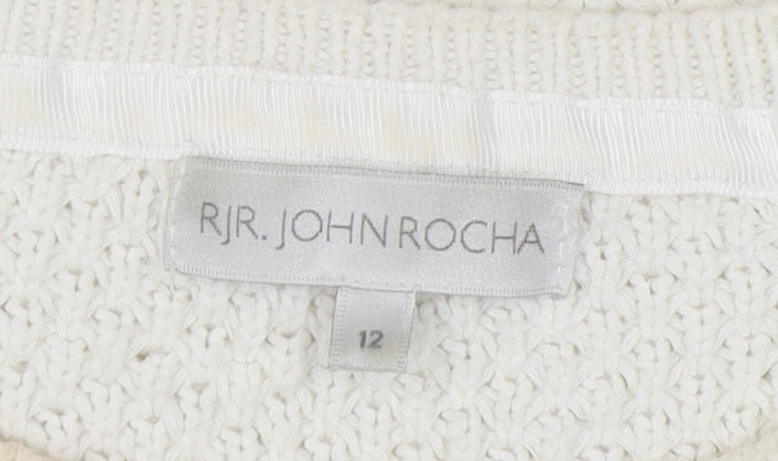Womens UK Size 12 RJR. JOHN ROCHA White Pullover Jumper