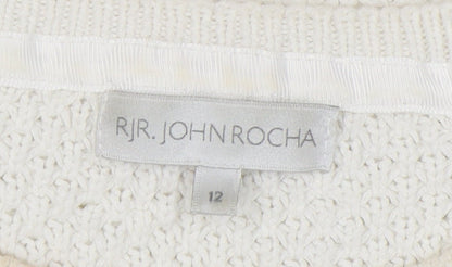 Womens UK Size 12 RJR. JOHN ROCHA White Pullover Jumper