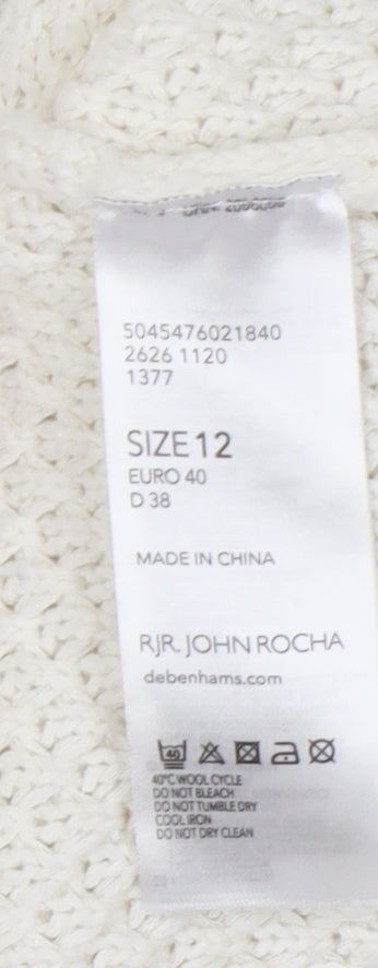Womens UK Size 12 RJR. JOHN ROCHA White Pullover Jumper