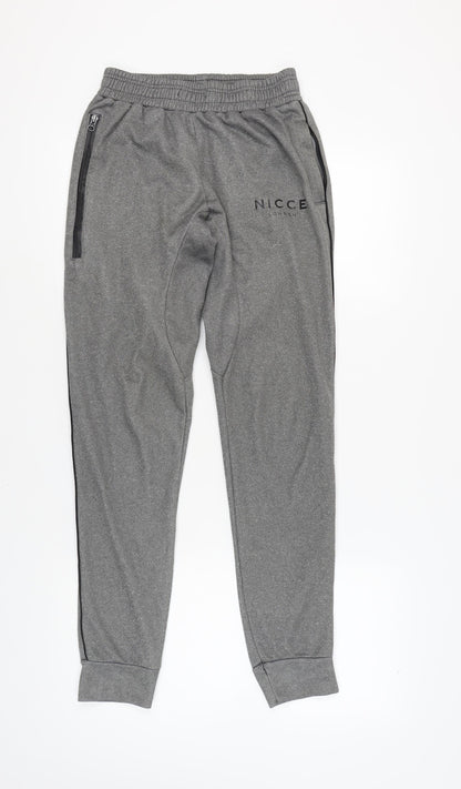 NICCE Men's Grey Joggers, Size S, Tapered Fit