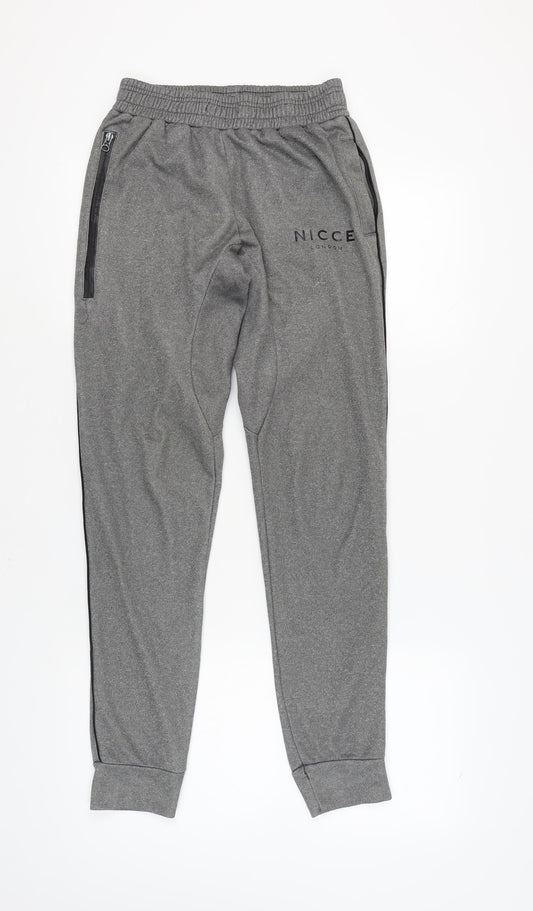 NICCE Men's Grey Joggers, Size S, Tapered Fit
