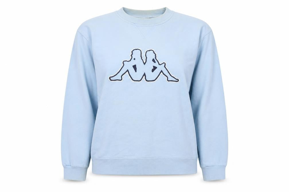 Front view of Kappa Blue unisex medium pullover sweatshirt