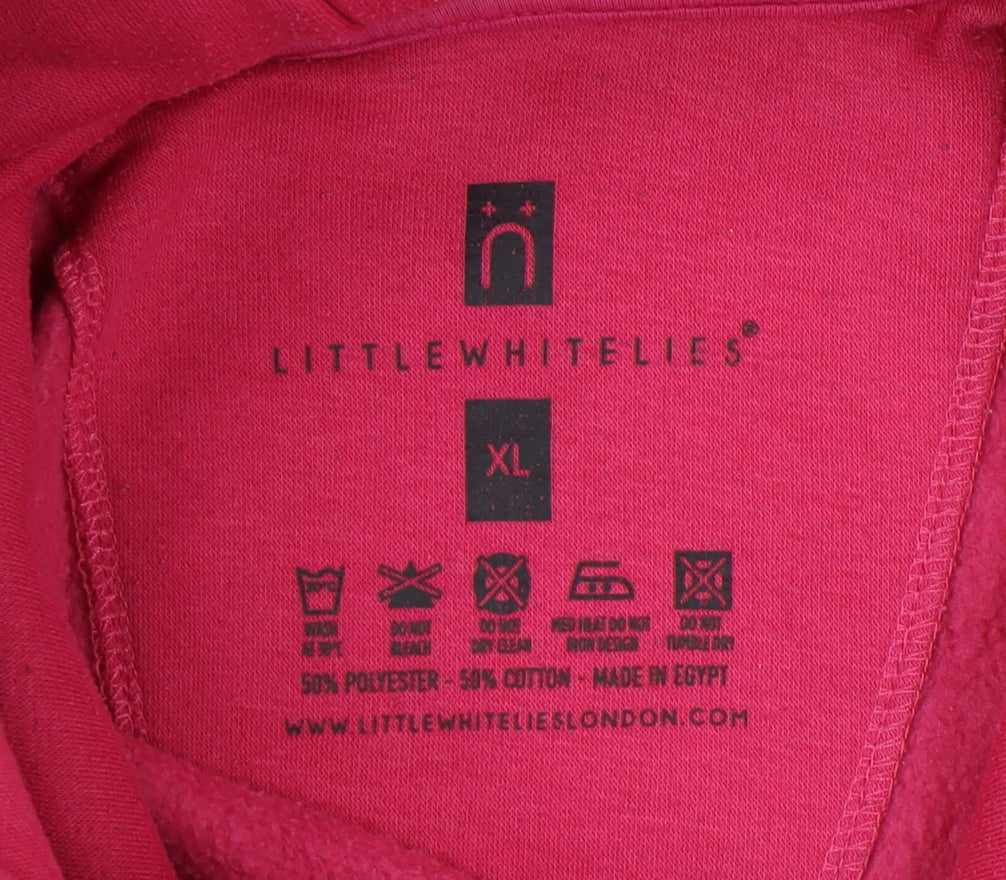Little White Lies Pink XL Unisex Pullover Hoodie