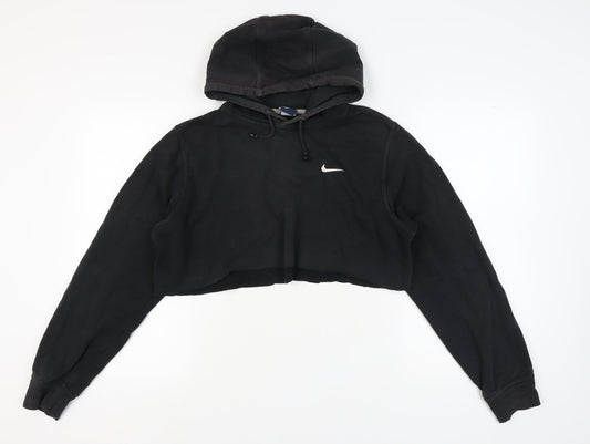 Nike Women's Black Hoodie Size L Pullover with Logo