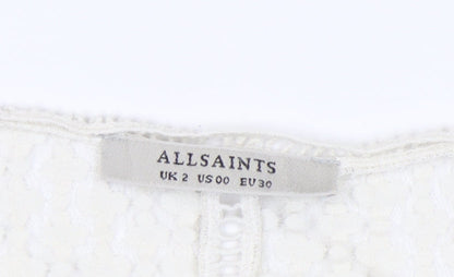 AllSaints Ivory Lace A-Line Mini Dress Women's Size 2