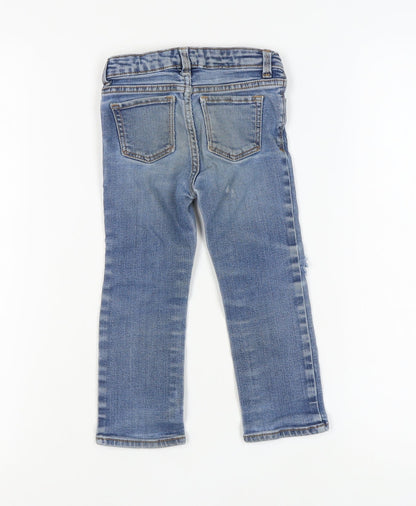 Baby Gap Girls Blue Cropped Jeans 3 Years Ripped