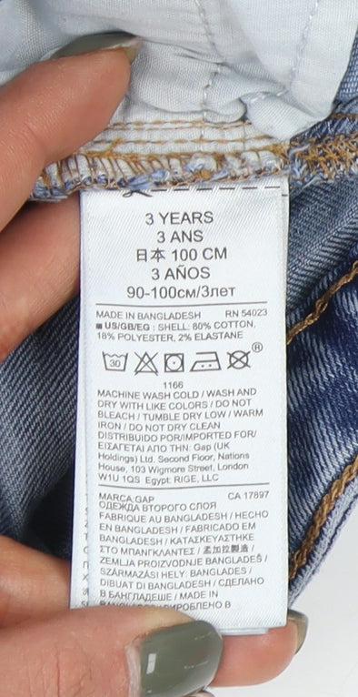 Baby Gap Girls Blue Cropped Jeans 3 Years Ripped