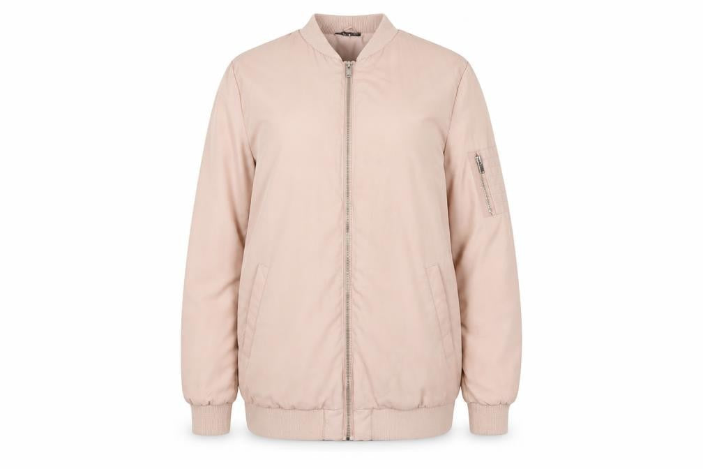 Womens UK Size 12 Miss Selfridge Beige Bomber Jacket