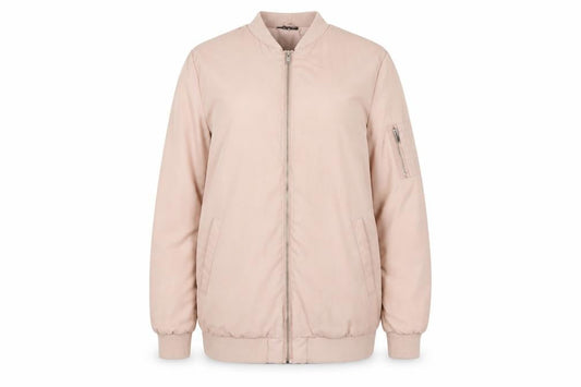 Womens UK Size 12 Miss Selfridge Beige Bomber Jacket