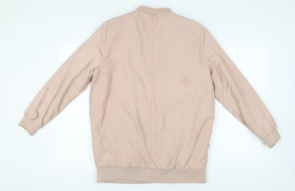 Womens UK Size 12 Miss Selfridge Beige Bomber Jacket