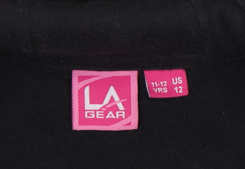 LA Gear Girls Black Full Zip Hoodie 11-12 Years