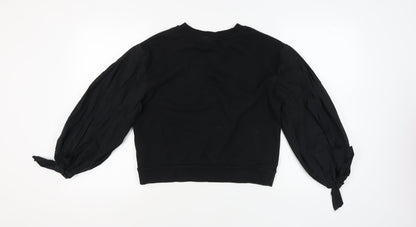 H&M Women's Black Cotton Pullover Sweatshirt, Size S