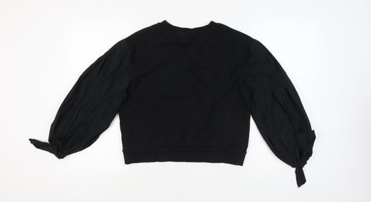 H&M Women's Black Cotton Pullover Sweatshirt, Size S