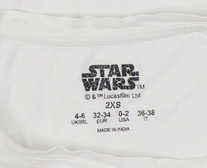 Unisex Adults UK Size 2XS Star Wars White  T-Shirt