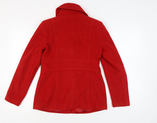 Laura Ashley Women's Red Wool Blend Overcoat Size 10 Classic