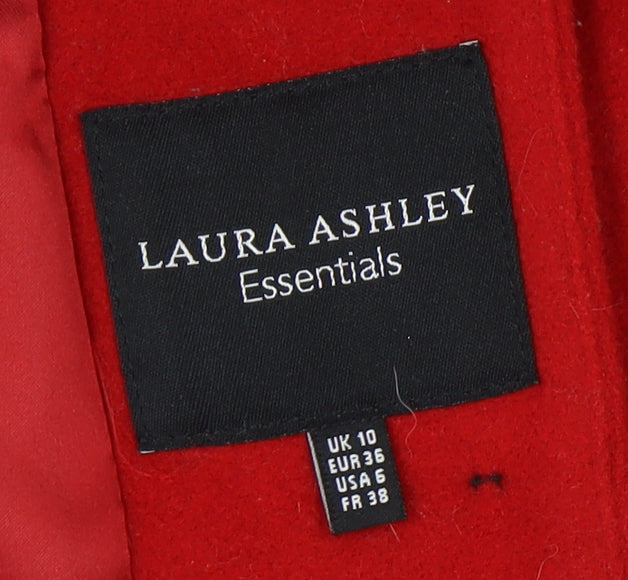 Laura Ashley Women's Red Wool Blend Overcoat Size 10 Classic