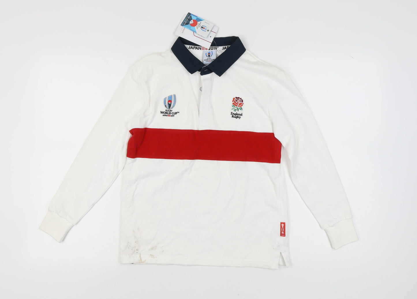 Boys Rugby World Cup Polo, White, 11-12 Years, Cotton
