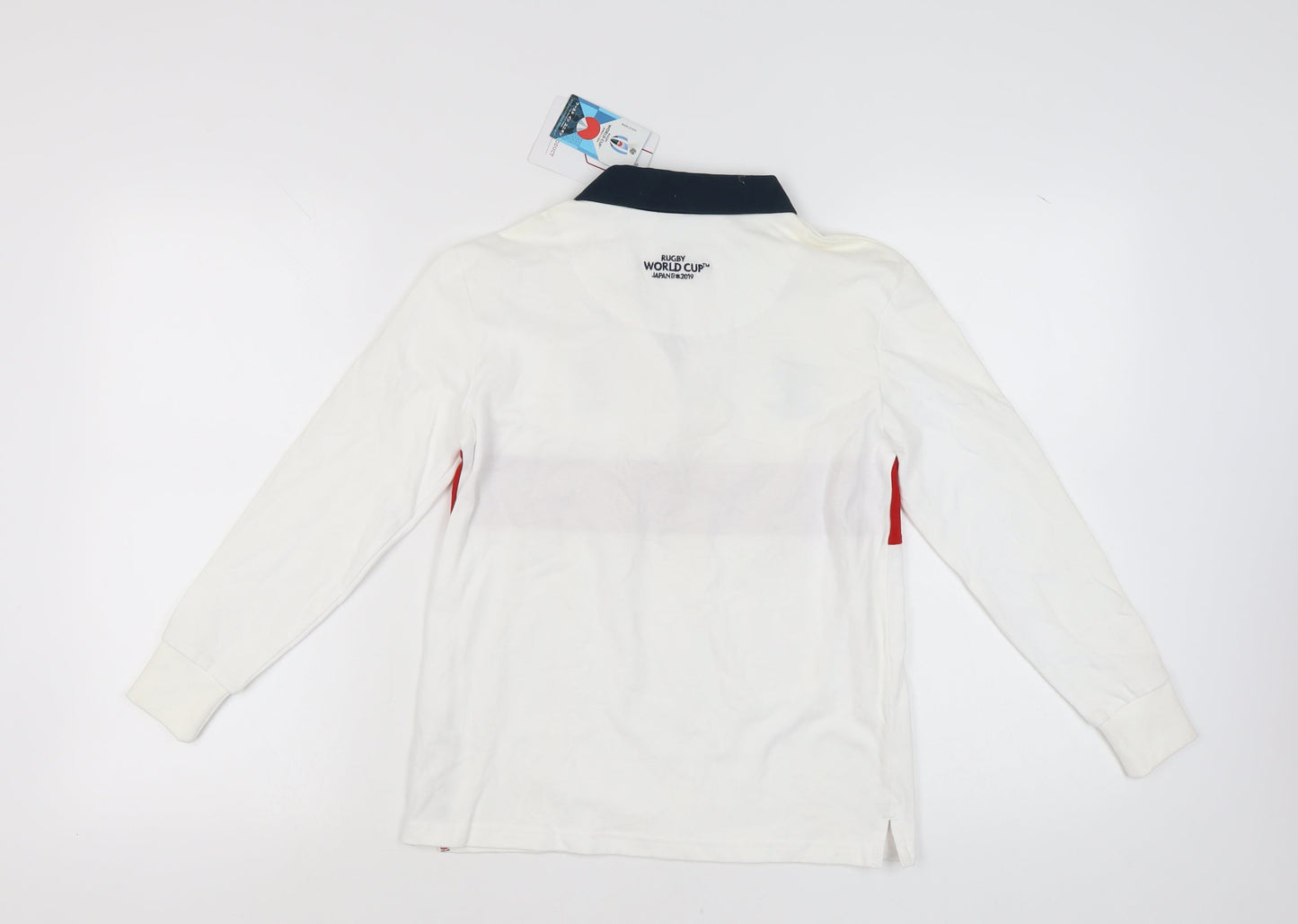 Boys Rugby World Cup Polo, White, 11-12 Years, Cotton