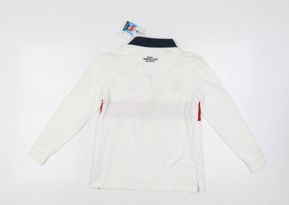 Boys Rugby World Cup Polo, White, 11-12 Years, Cotton