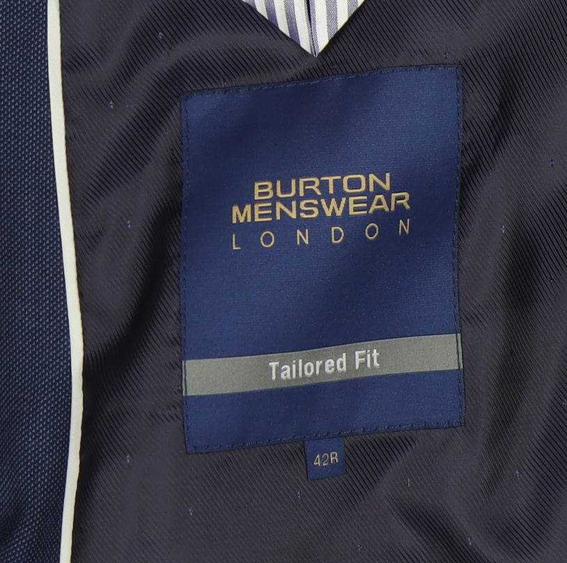 Mens UK Size 42 Burton Regular Blue Suit Jacket